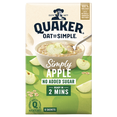 Quaker Oats Simply Apple  271gr (8x 34) no added sugar (UK)