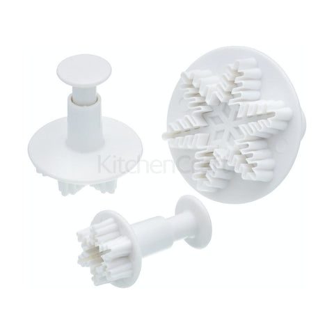 Kitchen Kraft Snowflakes Plunger Cutters Set of 3