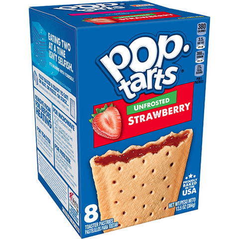 Kellogg's Pop Tart Unfrosted Strawberry 8pcs (384gr)