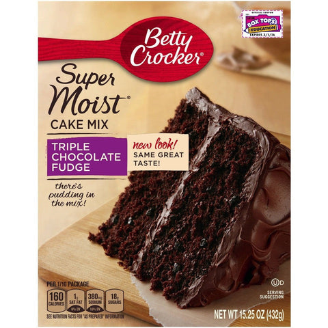 Betty Crocker Triple Chocolate Fudge Cake Mix (375gr)