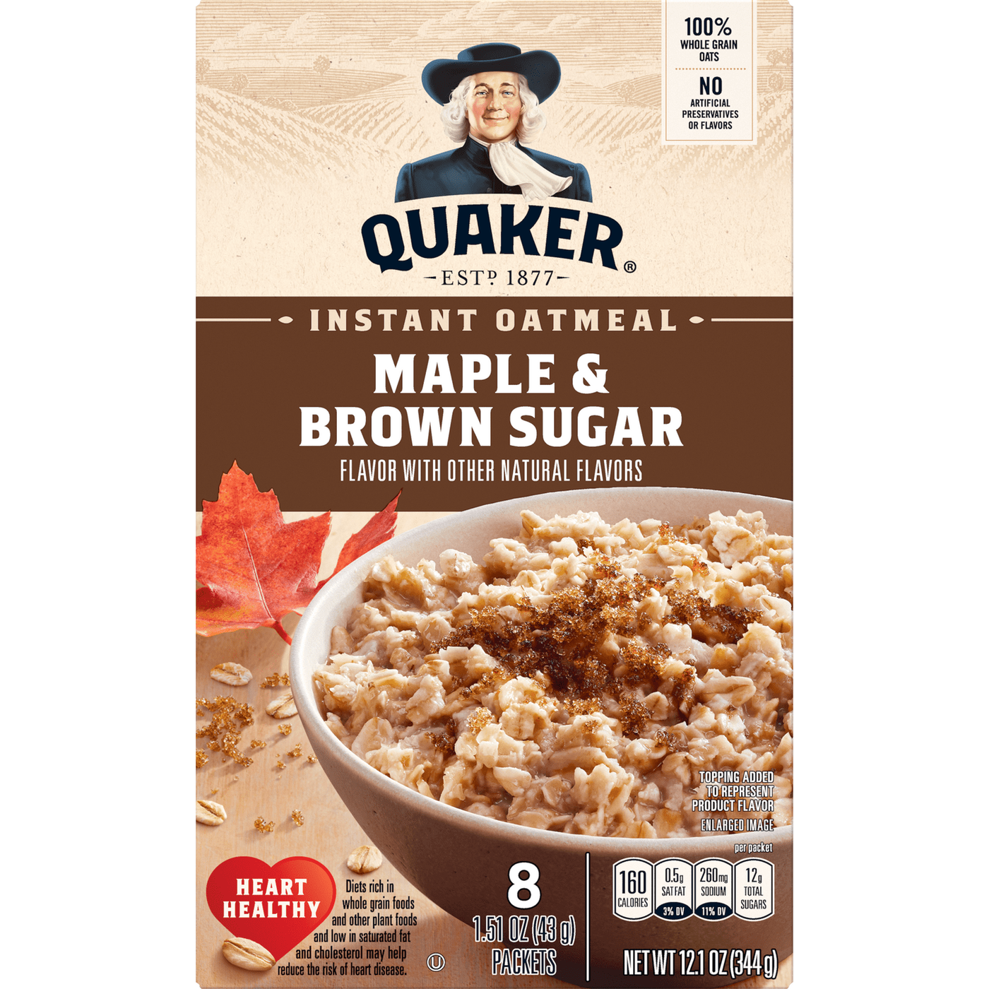 Quaker Instant maple oatmeal 344gr