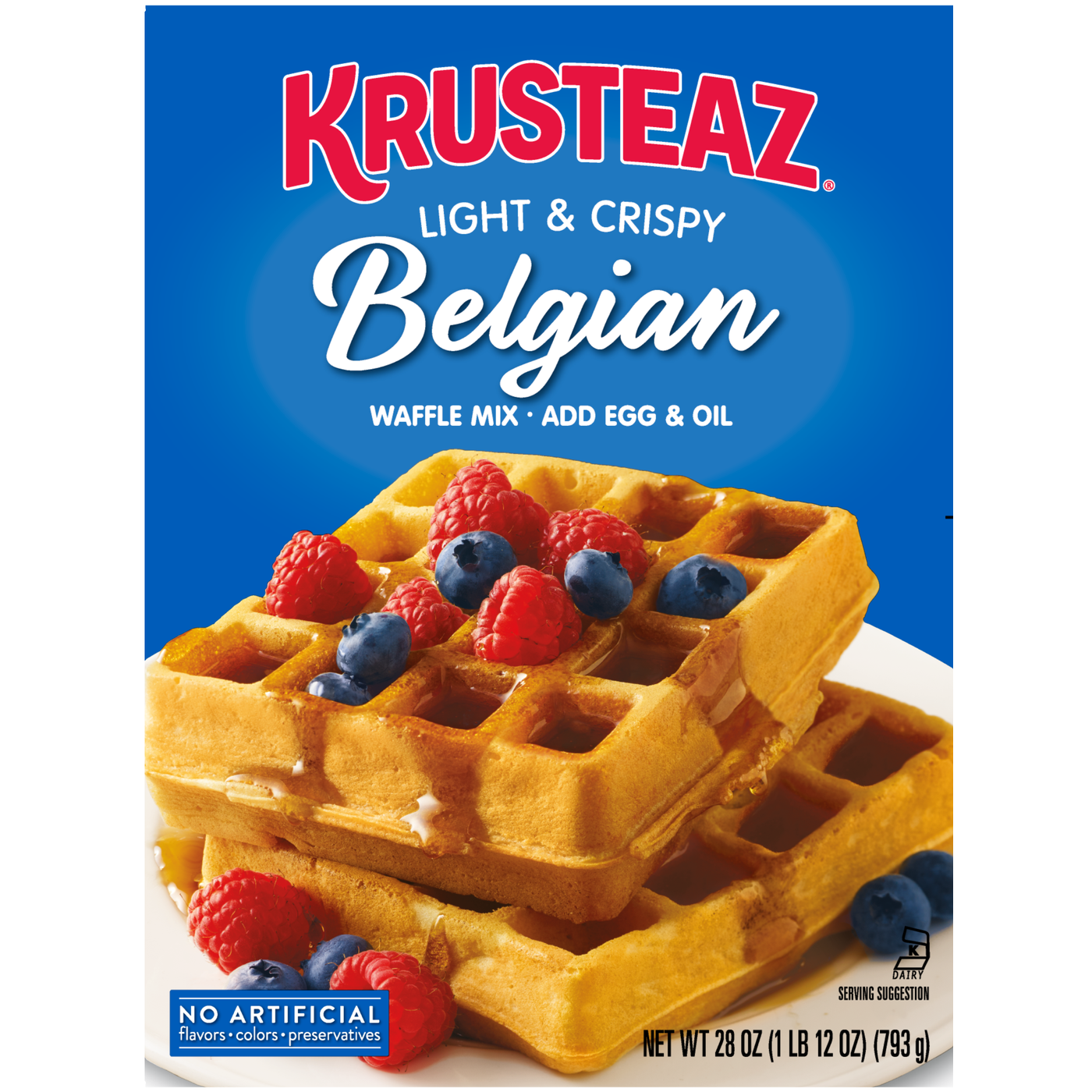 Krusteaz Light & Crispy Belgian Waffle mix 793gr (Large Box)