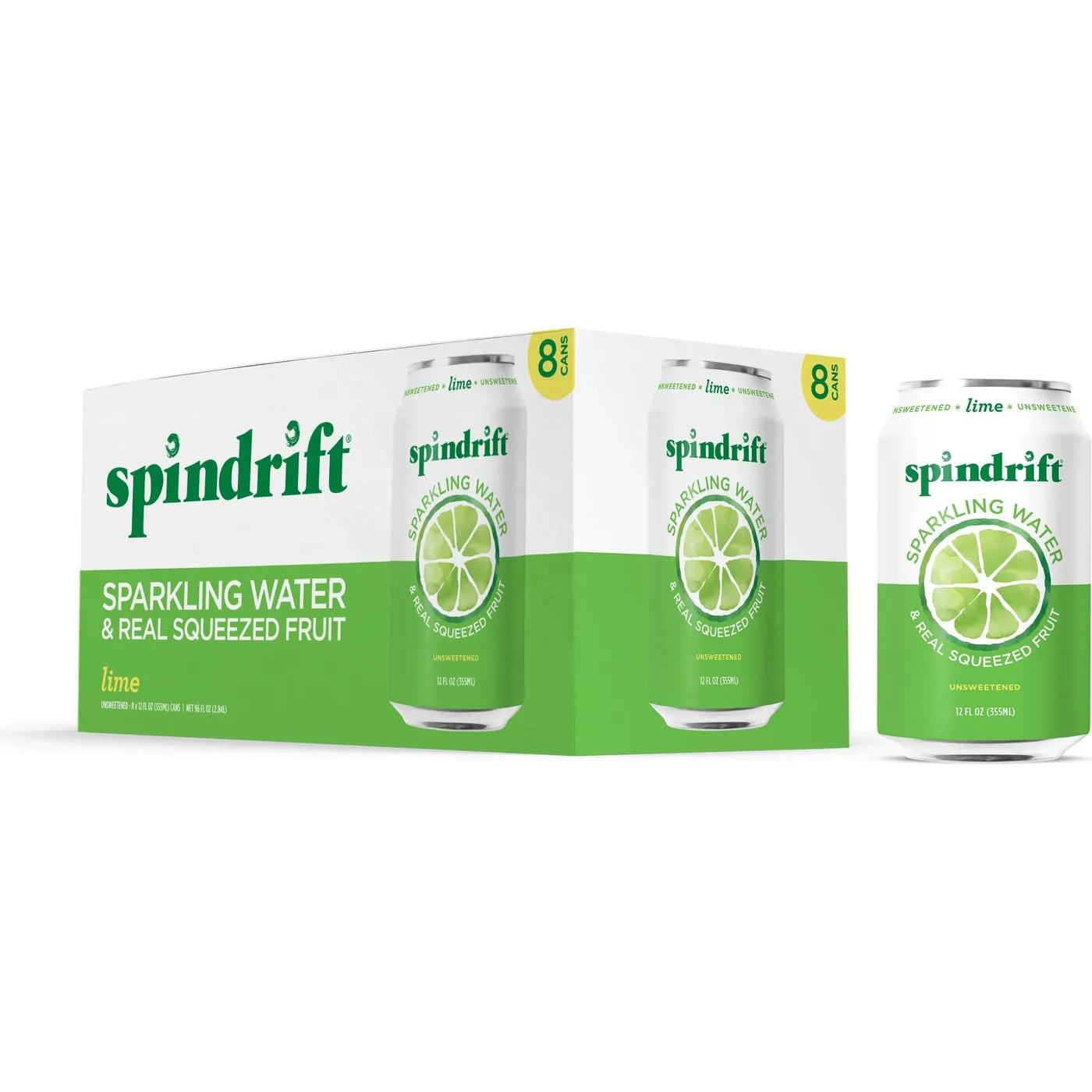 Spindrift Lime Sparkling Water 8cans