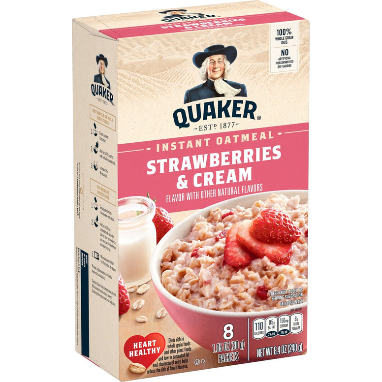 Quaker Instant Oatmeal Strawberries Cream 240gr