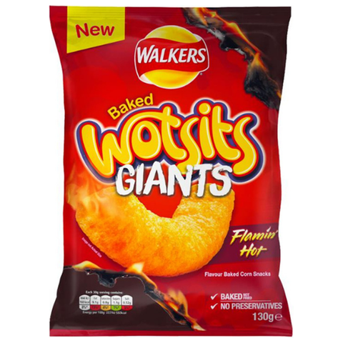 Wotsits Giants Sweet & Spicy Flamin Hot 130gr (UK)