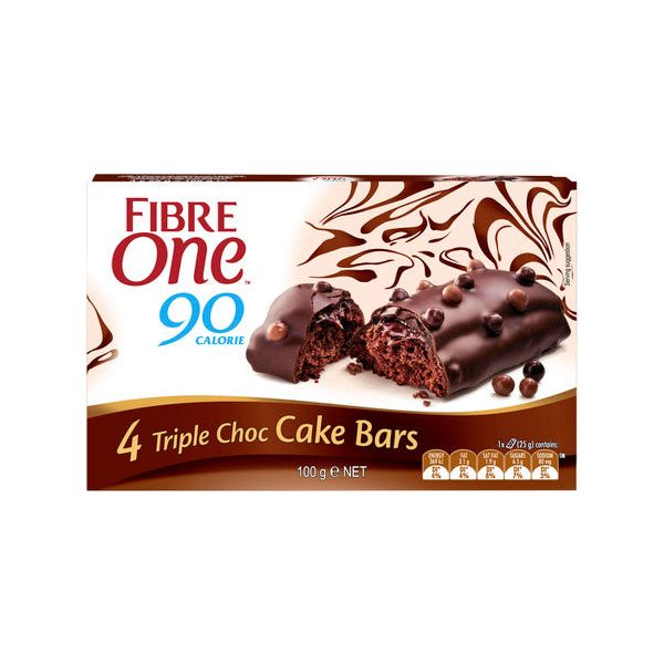 Fibre One )0 Cal Triple Chocolate Cake Bar (4x25gr)