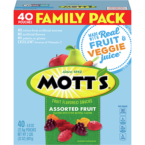 Motts Assorted Fruits (40 Pouches) 907gr
