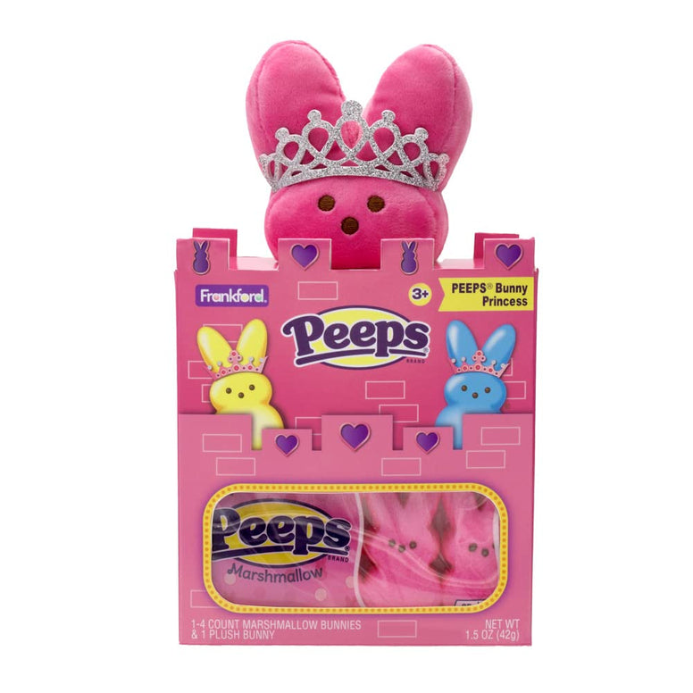 Peeps Bunny Plush princess (Included 1 pk peepes pink bunnies)