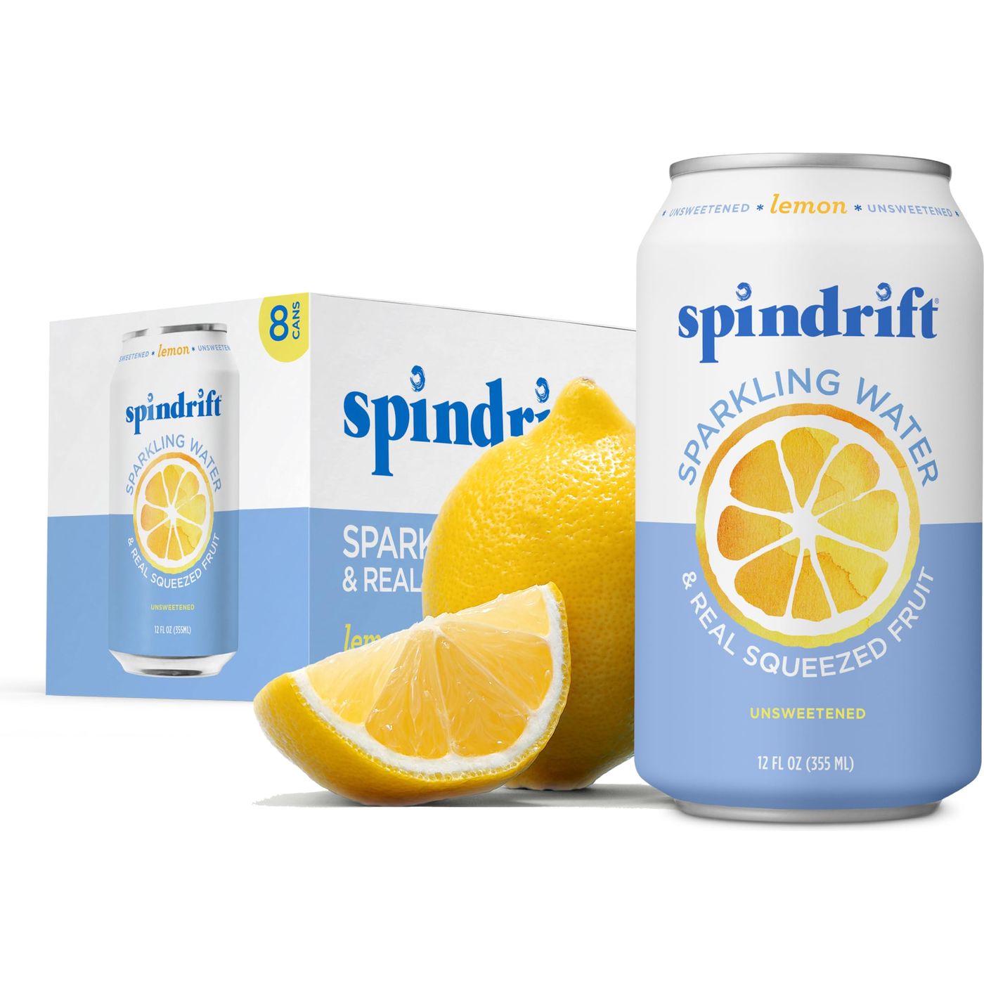 Spindrift Lemon Sparkling Water 8 cans