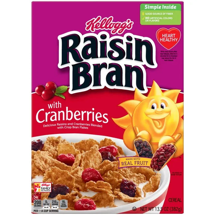 Kellogg's Raisin Bran with Cranberries 375gr