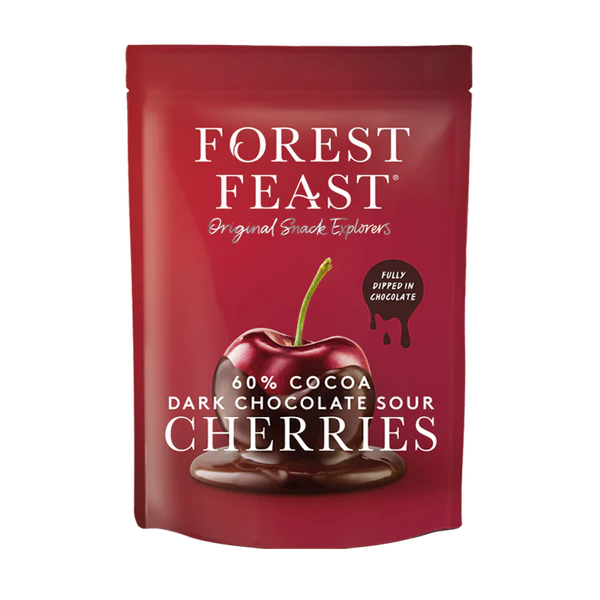 Forest Feast 60% Dark Chocolate Sour Cherries 120gr (Large bag)