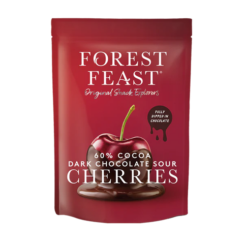 Forest Feast 60% Dark Chocolate Sour Cherries 120gr (Large bag)
