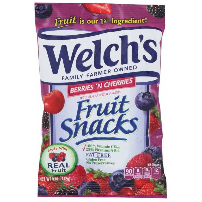 Welch's Fruit Snack Berries & Cherries 141gr