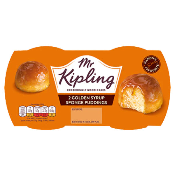 Mr Kipling Golden Syrup Sponge Pudding 2x95gr