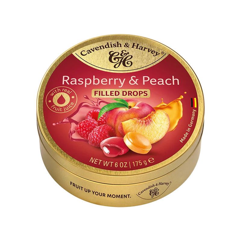 Cavendish & Harvey Raspberry & Peach Filled Drops 75gr