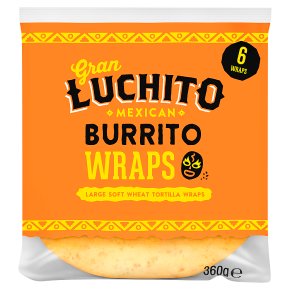 Gran Luchito Mexican Burrito Wraps 360gr (6 Wraps)