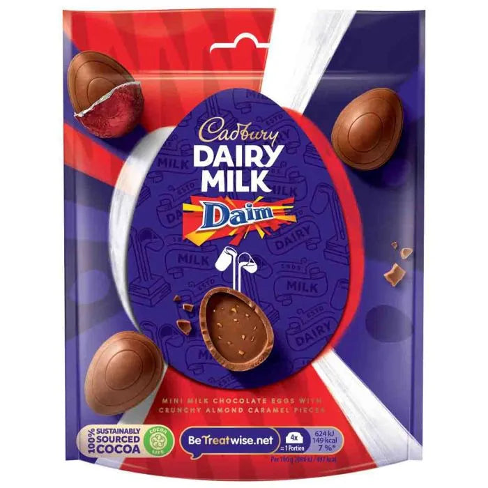 Cadbury Dairy Milk Daim Mini Chocolate Eggs Bag 77g