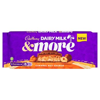 Cadbury Dairy Milk &More Caramel Nut Crunch Milk Chocolate Bar 200g