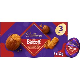 Cadbury Biscoff Chocolate Egg 3 Pack 96g