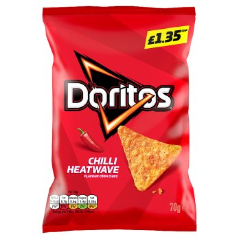 Doritos Chilli Heatwave Tortilla Chips Sharing Bag Crisps 70g