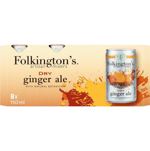 Folkington's dry ginger ale 150ml x 8