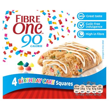 Fibre One 90 Calorie 4 Birthday Cake 4 x 24g (96g)