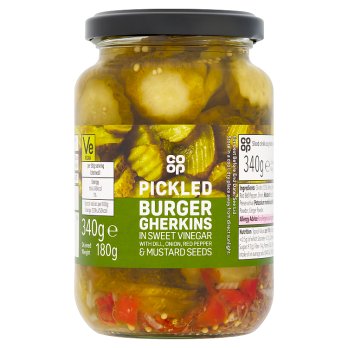 Co-op Pickled Burger Gherkins 340gr