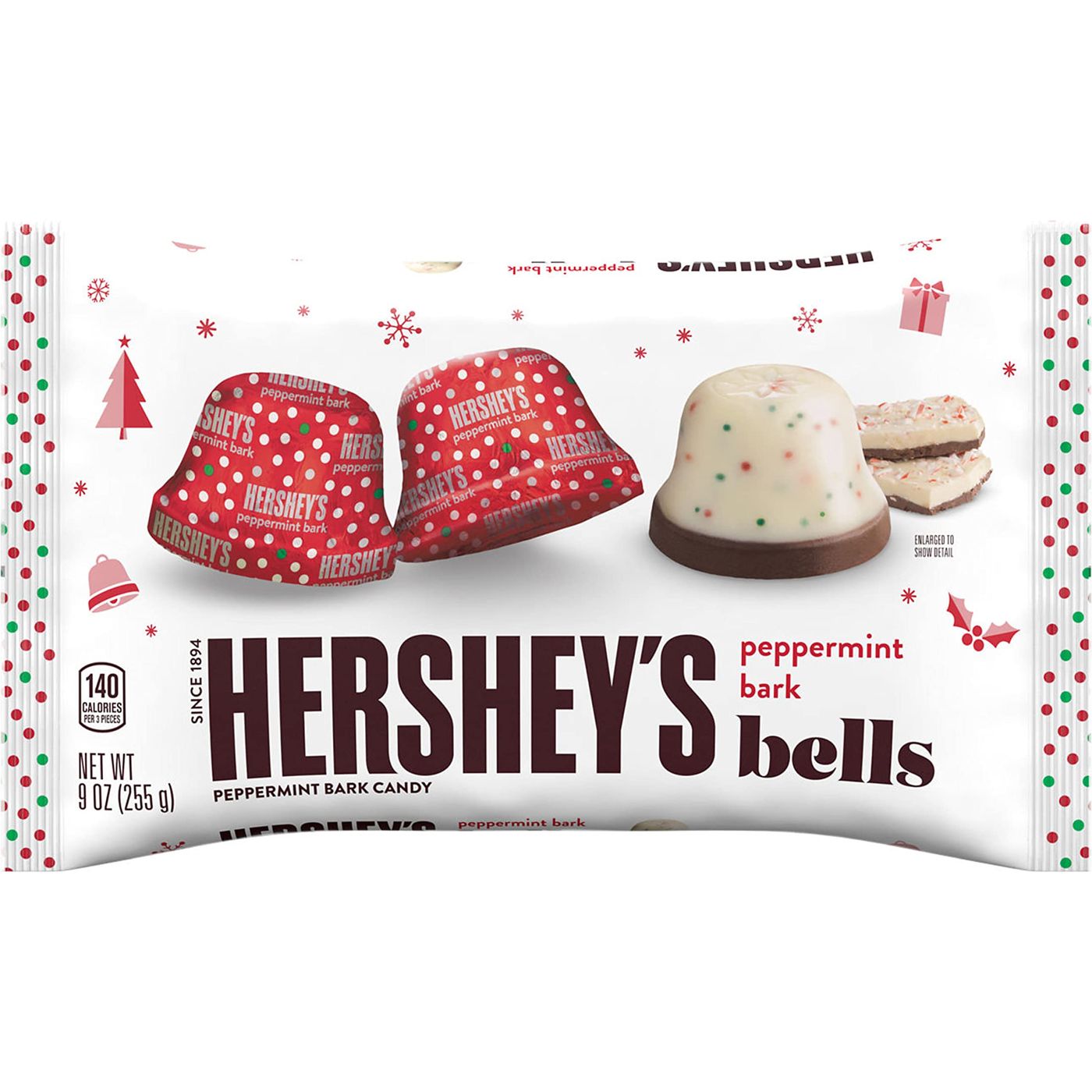 Hershey Peppermint Bark Bells 255gr (Large size Bag)