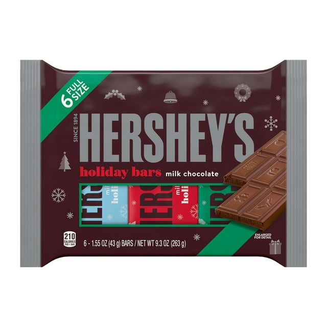 Hershey Milk Chocolate Holiday Bars 6pk 263gr