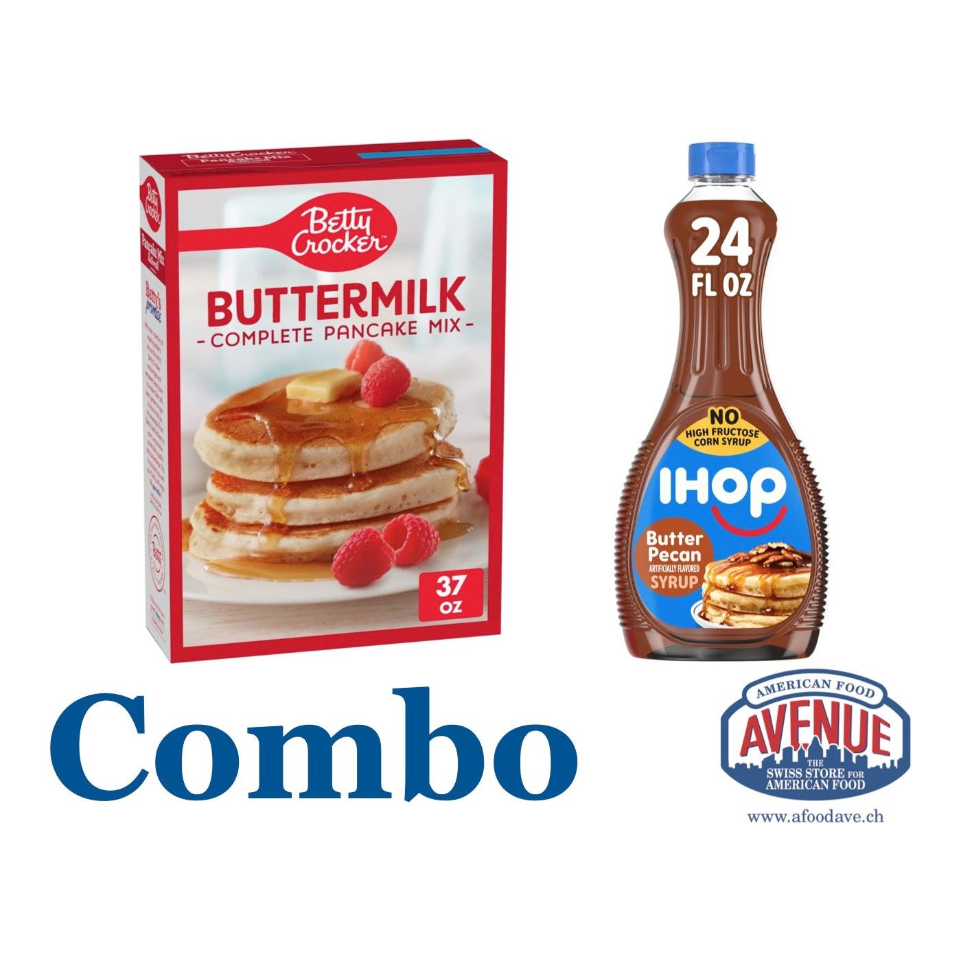 Betty Crocker Buttermilk 1.04kg & Ihop Butter Pecan Syrup 709ml Combo deal!!!