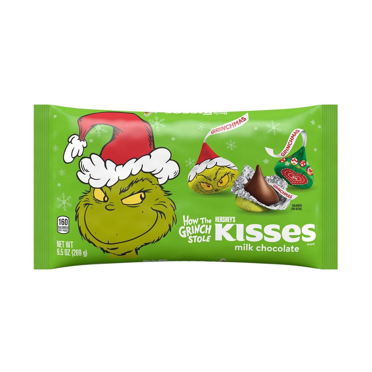 Hershey Kisses The Grinch Milk Chocolate 269gr (large bag)