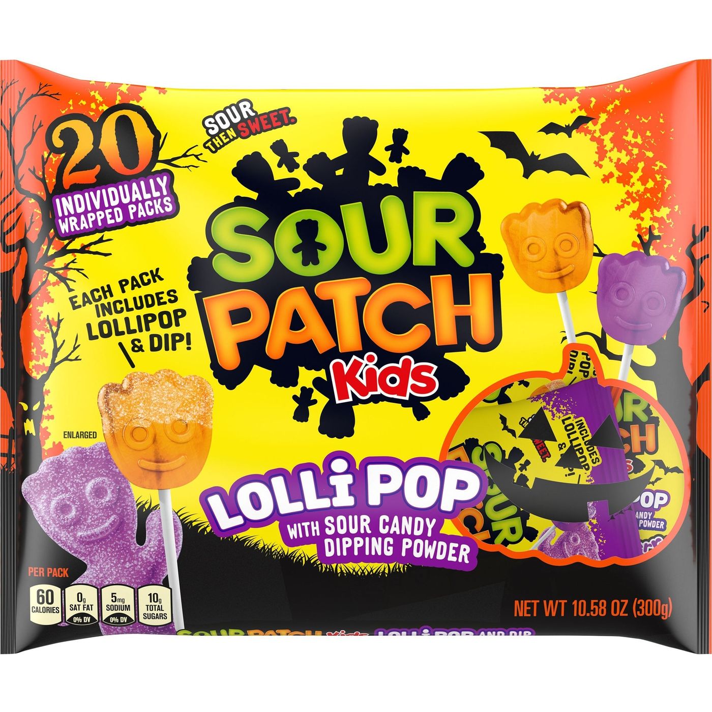 Sour Patch Kids Lollipop with Sour candy dipping powder 20pcs (300gr)