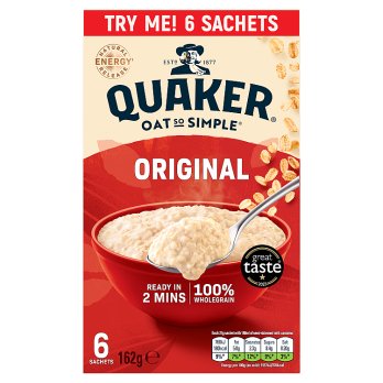 Quaker Oat So Simple Original Porridge Sachets 6 x 27g
