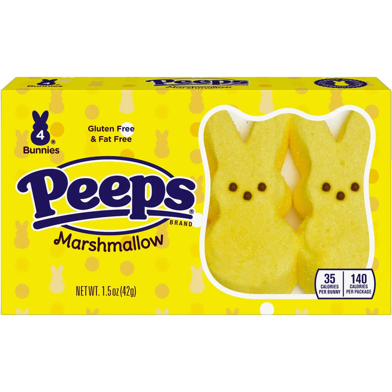 Peeps Marshmallow Bunnies Yellow 4pcs 42gr