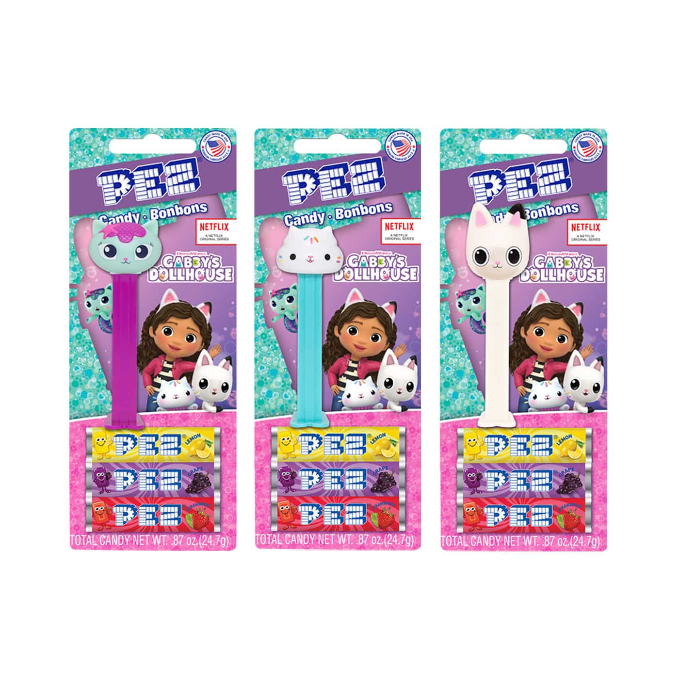 PEZ Gabby Dollhouse Collection 1pcs (random pick) (Lemon-strawberry-grape)