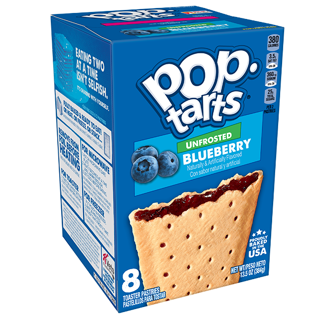 Kellogg's Pop Tart Unfrosted Blueberry 384gr