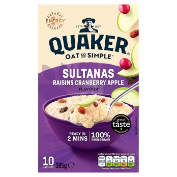 Quaker Sultanas / Raisin Cranberry Apple 10pk 385gr