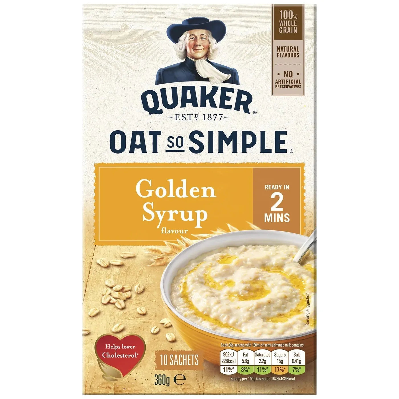 Quaker Oats Golden Syrup 6 x 36gr (UK) 360gr