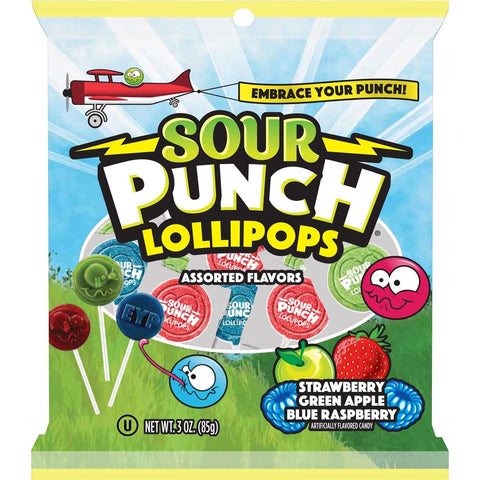 Sour Punch Lollipops 136gr