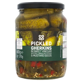 Co-op Pickled Gherkins sweet Vinegar 680gr