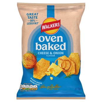 Walkers Baked Snacks Cheese & Onion Grab Bag Crisps 37.5g