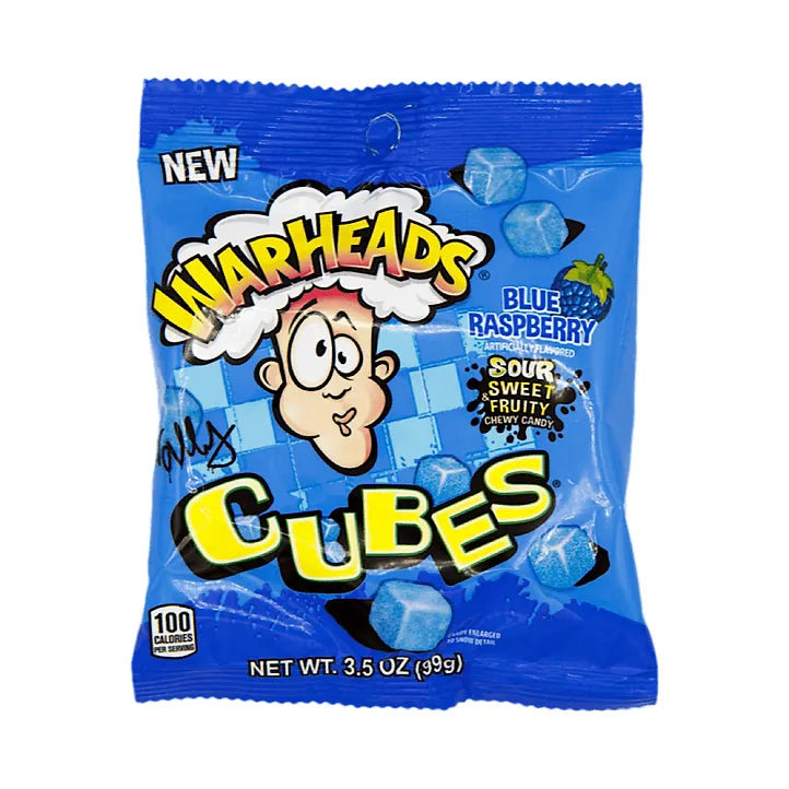 Warheads Blue raspberry cubes 99gr