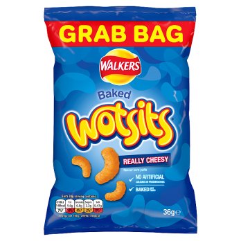 Walkers Wotsits Really Cheesy Snacks Grab Bag Cheese Crisps 36g