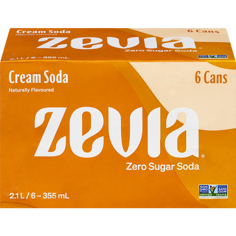 Zevia Natural Cream Soda Zero (6x355ml)