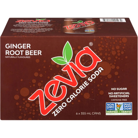 Zevia Natural Ginger Root Beer Zero (6x355ml)