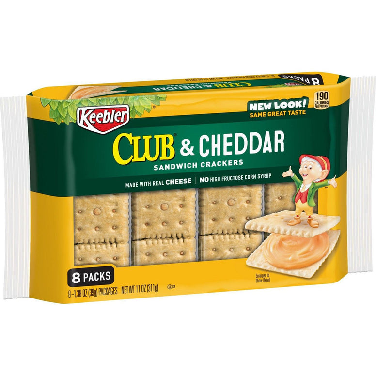 Keebler Club & Cheddar Cheese Sandwich Crackers 8pk (310gr)