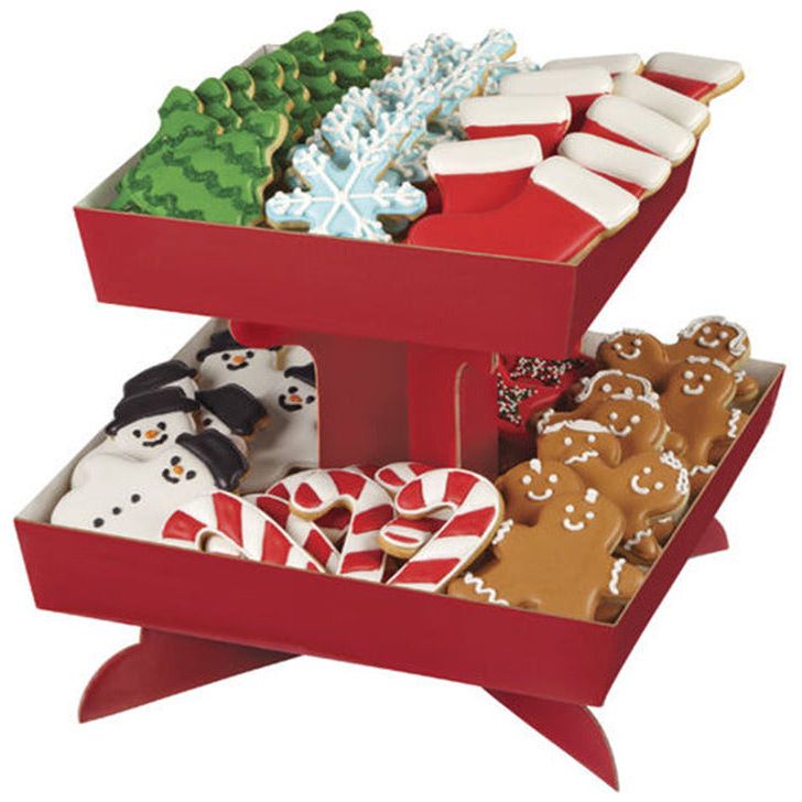 wilton RED TREAT STAND TRAY