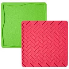 Wilton Grass/Brick 2-Pc. Silicone Texture Mat Set