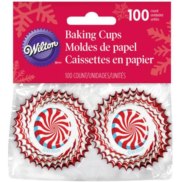 wilton mini candy cane baking cup 100ct