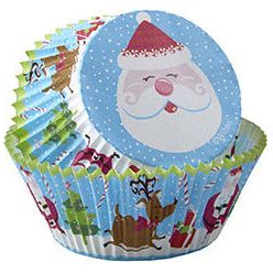 wilton baking cup santa snow 75ct